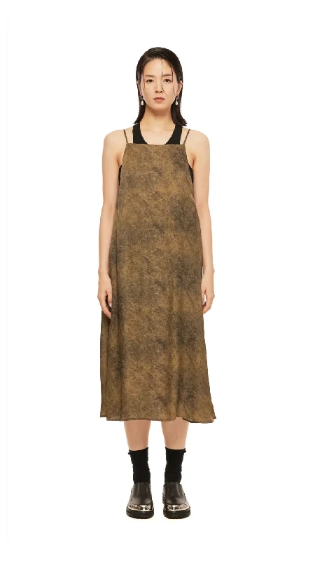 Crazy Price Slashing Stone Wash Effect Printed Two Way Tie Dress