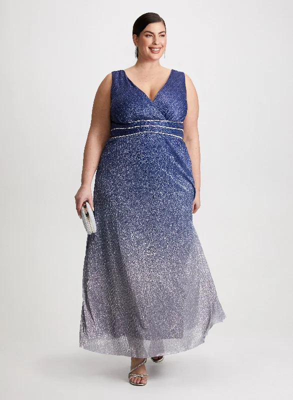 Elegant Fashion Offers Ombre Plisse Dress