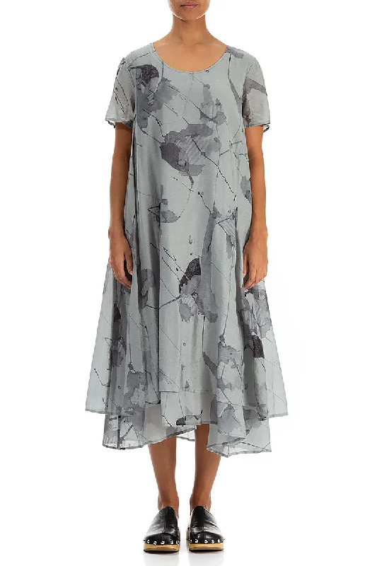 Pastel Styles Layered Sage Mirage Silk Cotton Dress