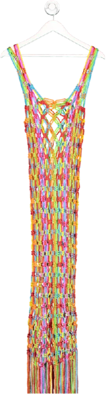 Best Online Women's Boutiques Pitusa Multicoloured Rainbow Crochet Beach Dress One Size