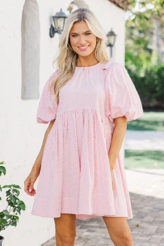Women's Fashion Sale – Elegant Styles At Reduced Prices Dreaming Of The Day Pink Striped Babydoll Dress