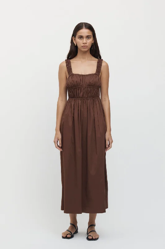 Feminine Soft - Hued Styles Axel Elastic Ruched Dress