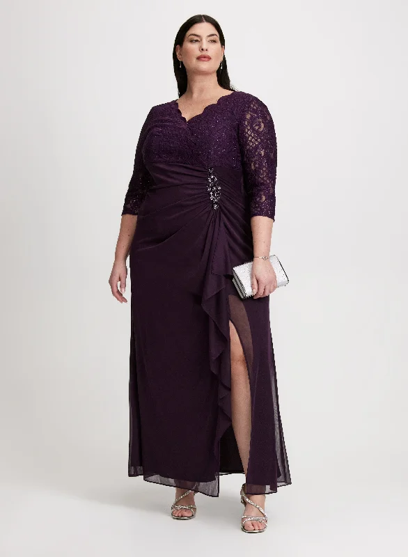 Early Bird Offer Lace Ruched Dress