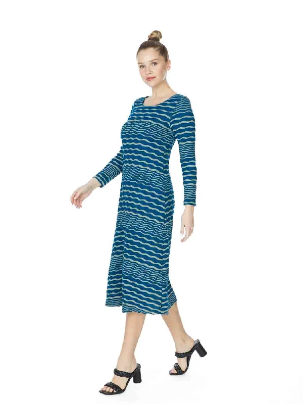 Mid-Week Savings Extended Through The Weekend Tianello "Bent Stripe" Knit Jacquard "Ballet" Dress