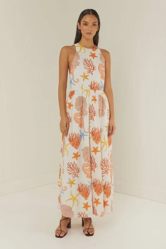 Luxury Style Palm Noosa Meridan Dress - Coral