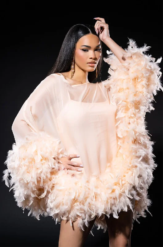 Discount Store THAT VA VA VOOM LONG SLEEVE SHEER TRAPEZE DRESS