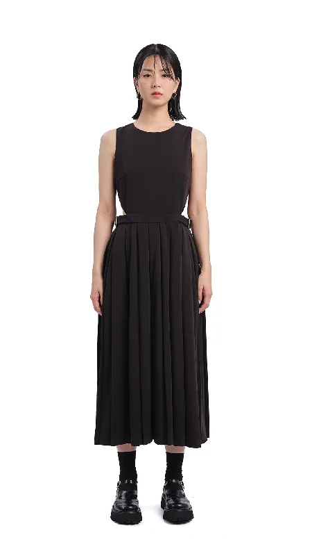 Online Impressions Boutique Pleated Cut-out Dress