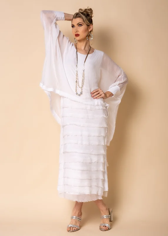 Casual Women's Clothing Online Candie Silk Dress in White
