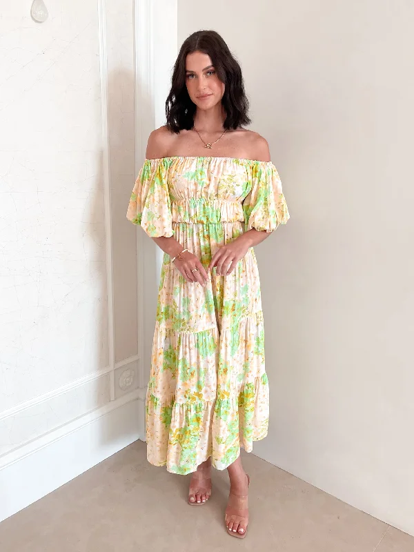 Season Sale Aiyanna Dress - Green Floral