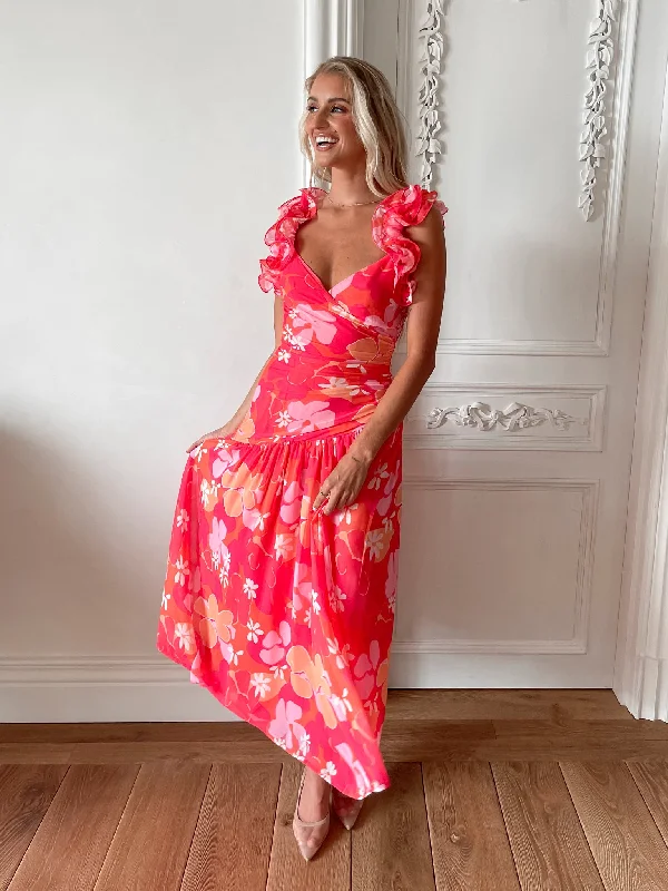 Seasonal Clearance Emmaline Dress - Orange Floral