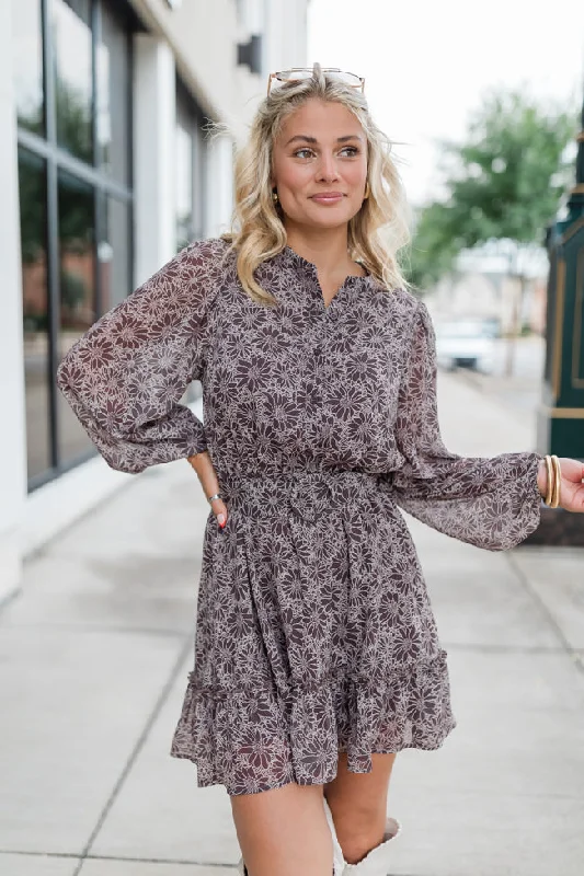 Trendy Outfits At Exclusive Discounts – Don't Miss Out Love You True Brown Floral Print Collared Dress Trendy Outfits At Exclusive Discounts – Don't Miss Out Love You True Brown Floral Print Collared Dress