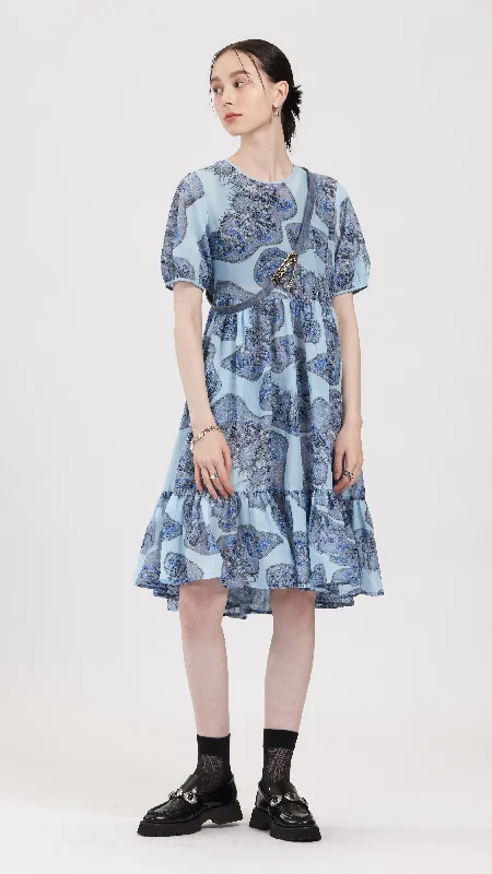 Chic Women's Clothing for Work and Travel Theme Graphic Dress