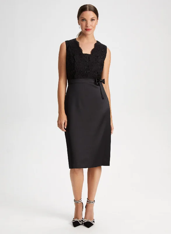 Trendy Looks, Wallet-Friendly Prices Lace & Bow Detail Dress