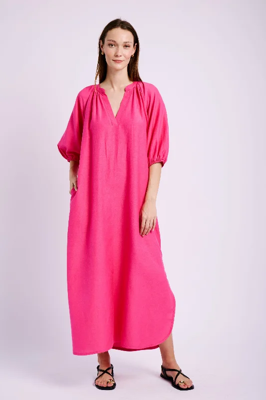 Exclusive Discount Maxi Swing Tunic Dress in Pink