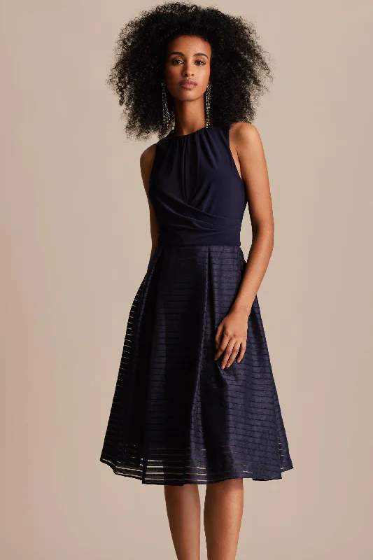 Great Deals On Ethnic Cultural Wear Joseph Ribkoff Signature Flared Navy Dress - 221354