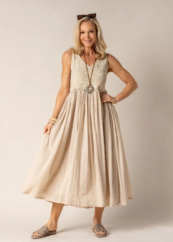 Trendy Styles Coraline Cotton Dress in Latte