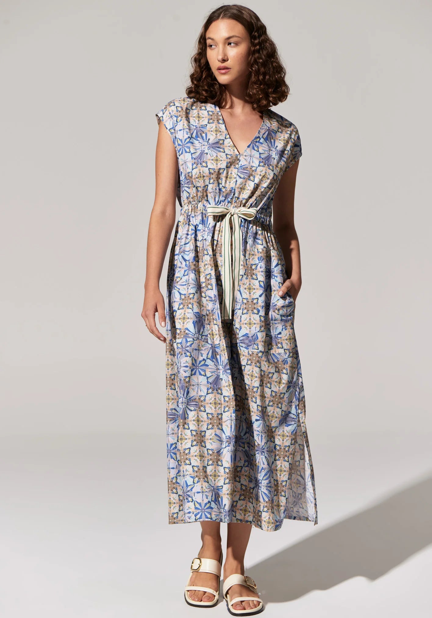 Cheap Women's Clothing Online Pol Celeste Tie Dress - Celeste Print