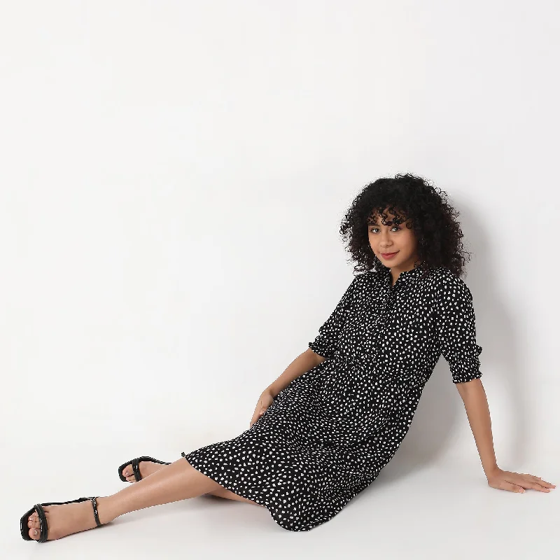 Trendy Styles Flare Fit Polka Dot Dress