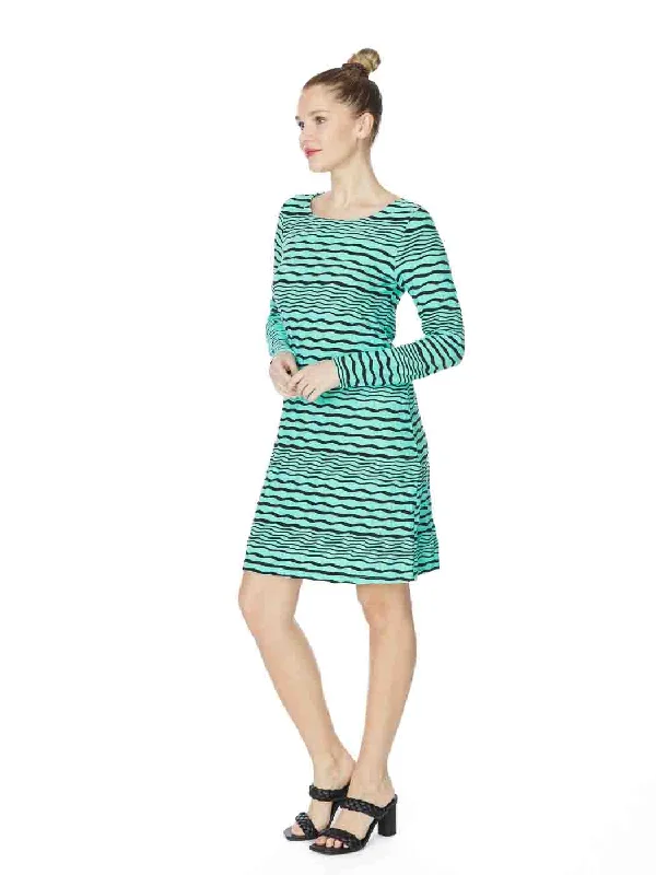 Women's Chic Outfit Tianello "Stripe" Jacquard Knit LS "Ballet" Dress