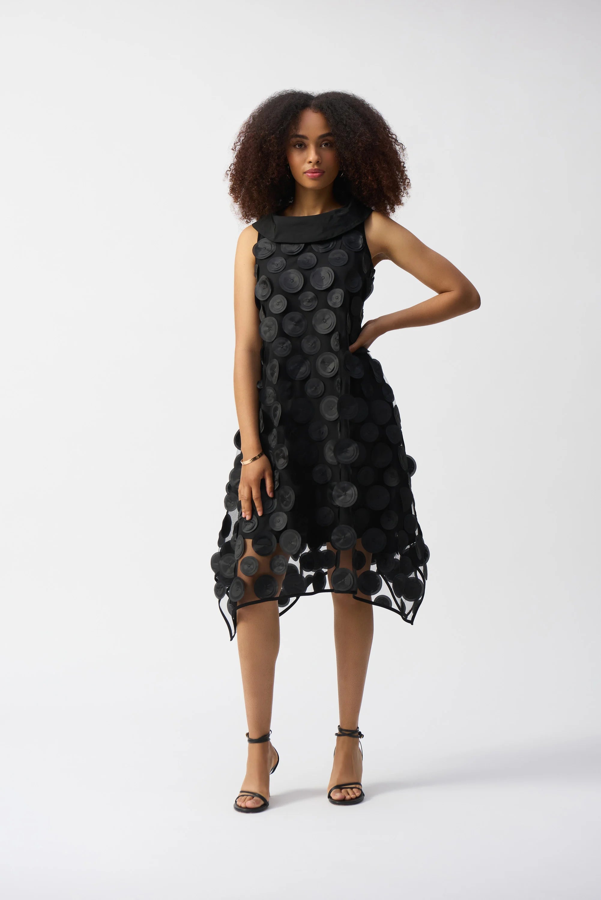Women's Casual and Dressy Outfits Joseph Ribkoff 3D Dot Sleeveless Trapeze Dress - 251626