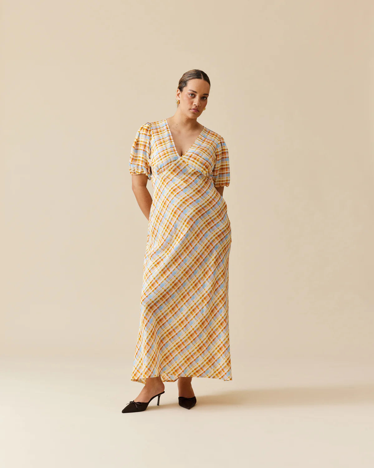 Boutique Styles Ruby Uma Silk Dress - Tartan