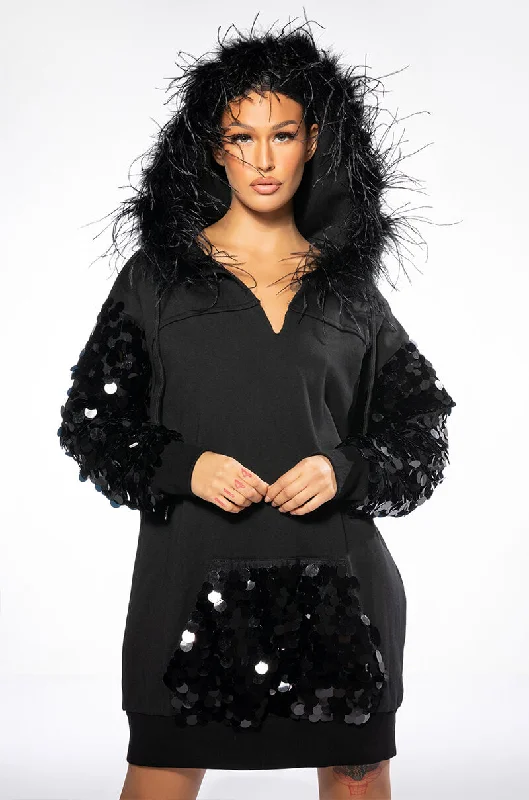 Exquisite Craftsmanship OVER THE TOP HOODED DRESS