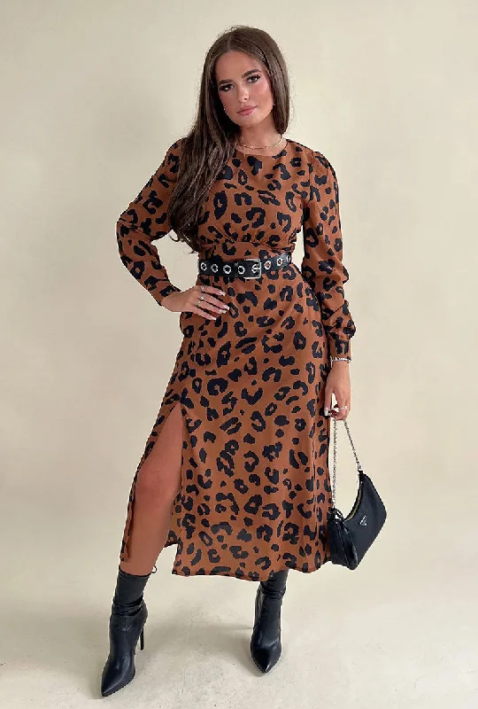 Weekend Price Drop – Shop Before It'S Gone GIRL IN MIND ASHANTI LEOPARD DRESS