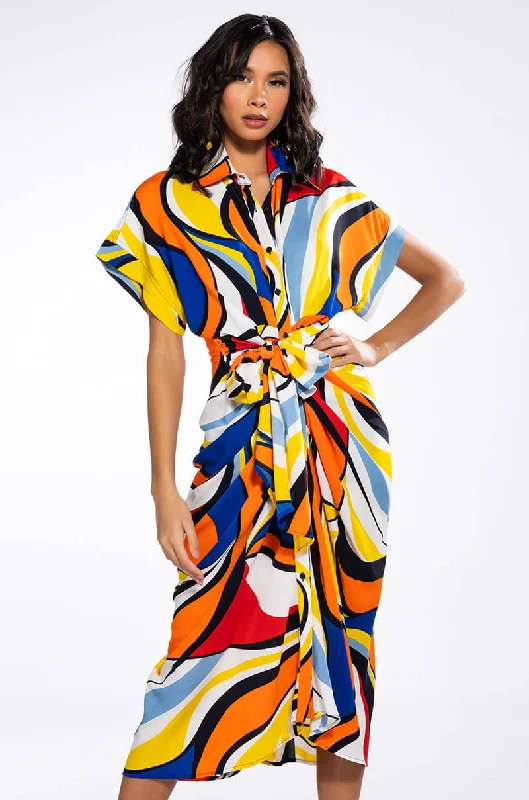 Timeless Style Promotions WALK WITH ME COLLARED BUTTON DOWN DRESS