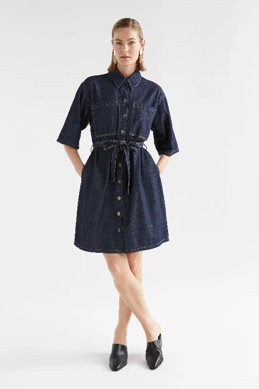 Dive Into Trendy Women's Fashion Denym Pocket Dress