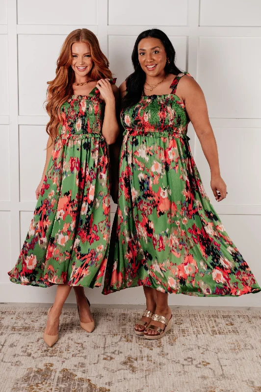 Urban Elegance Deals A Little While Longer Dress in Green