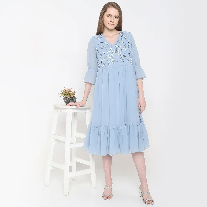 Unbeatable Prices Flare Fit Embroidered Dress