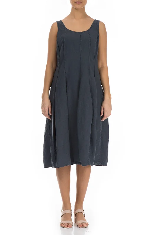 Special Offers, Don't Miss Sleeveless Balloon Charcoal Linen Dress
