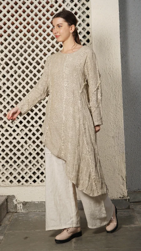 Signature Style Essentials Raine Linen Blend Dress in Latte