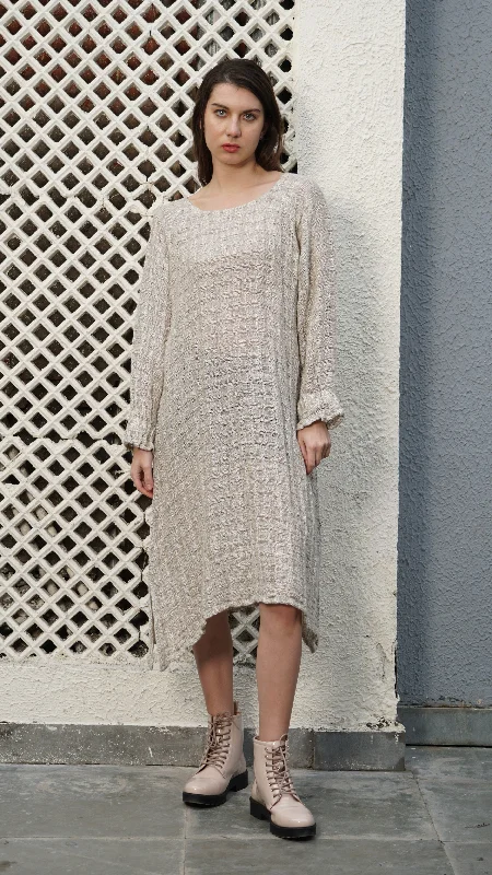 Plus Size Women's Fashion Fauna Linen Dress in Cream