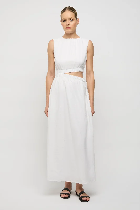 Women's Clothes for All-Day Comfort and Style Camile Linen Cut-out Dress