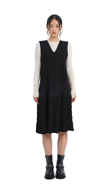 Alluring Design Olive Pleated Dress