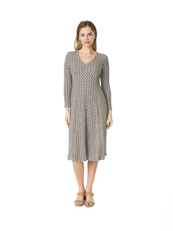 Comfortable Loungewear for Women Tianello   "Semina" Knit Jacquard "Abrion"  Long Sleeved Dress