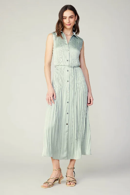 Everyday Fashion Plisse Buttondown Dress