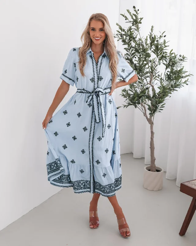 Casual Chic Women's Clothes Costanza Dress - Blue Print