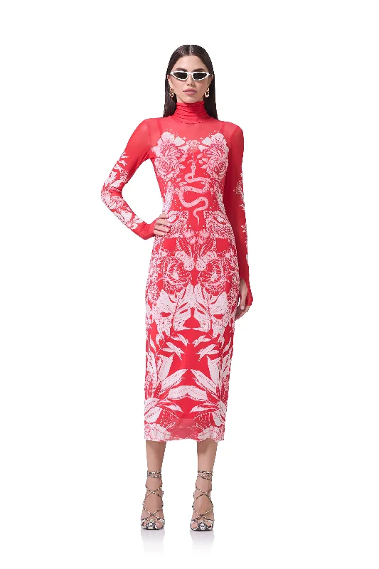 Affordable Women's Clothing Sale Online Shailene Dress - Red Botanical