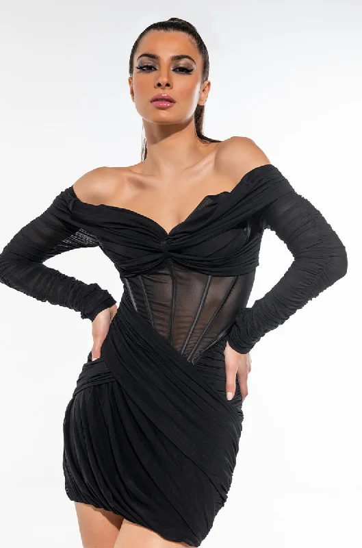 Women's Contemporary Apparel RUNWAY READY RUCHED CORSET DRESS