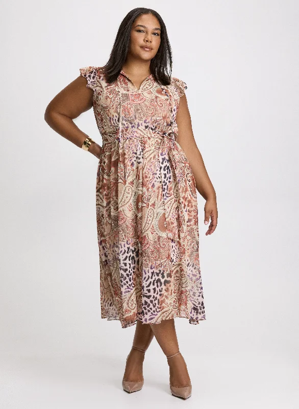 Amazing Prices On The Styles You Love Paisley Print Chiffon Dress