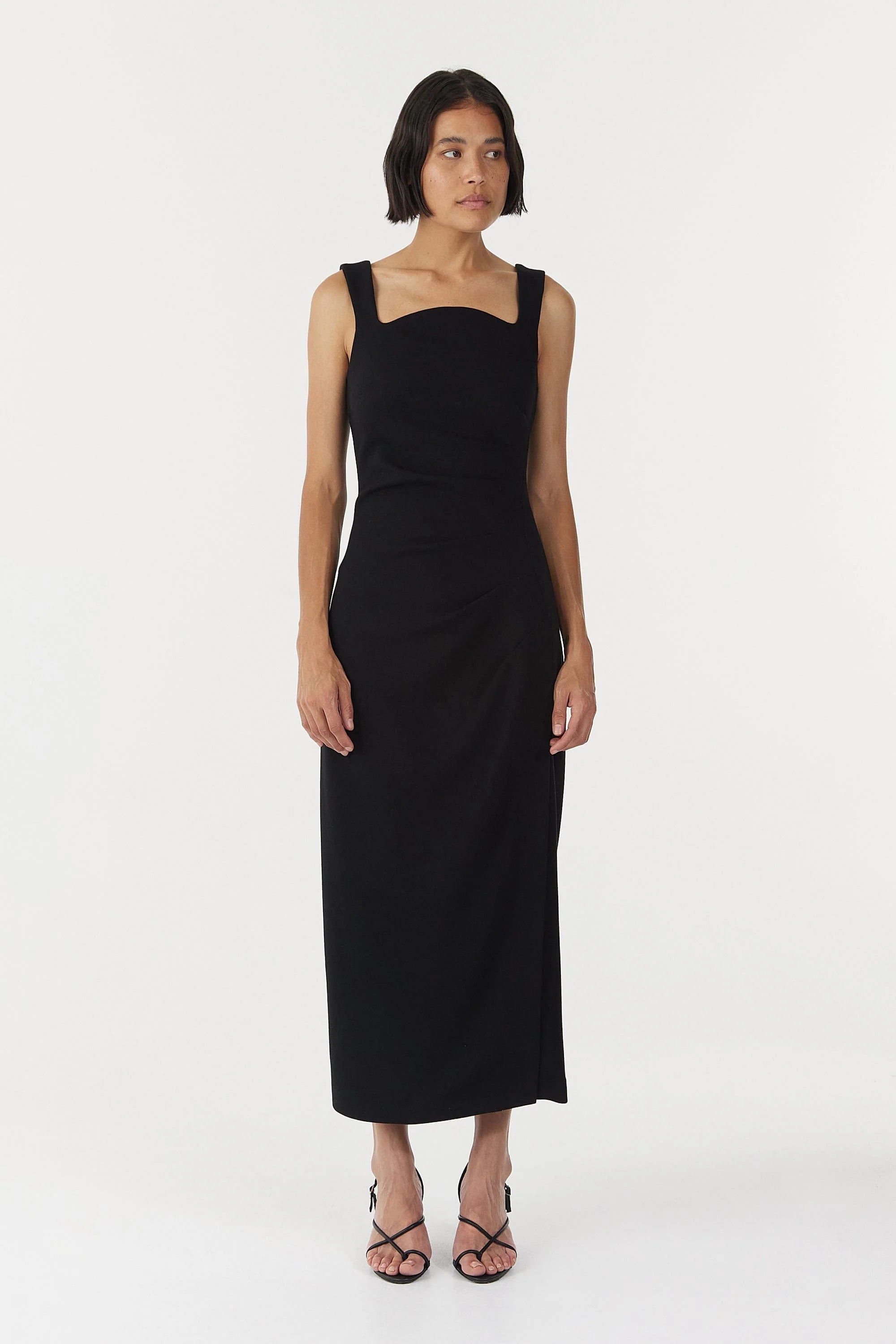 Luxury Comfort Enigma Tuck Dress - Black