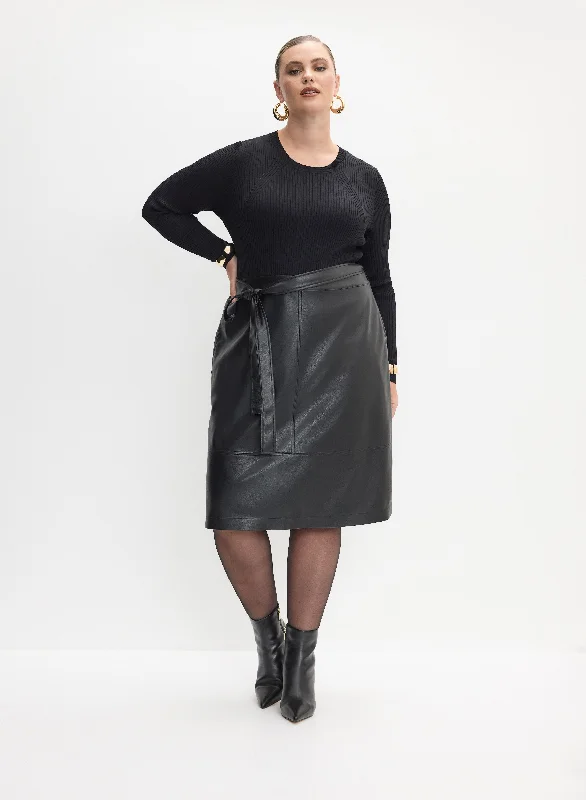 Women's Outerwear Attire Melanie Lyne - Vegan Leather Illusion Dress