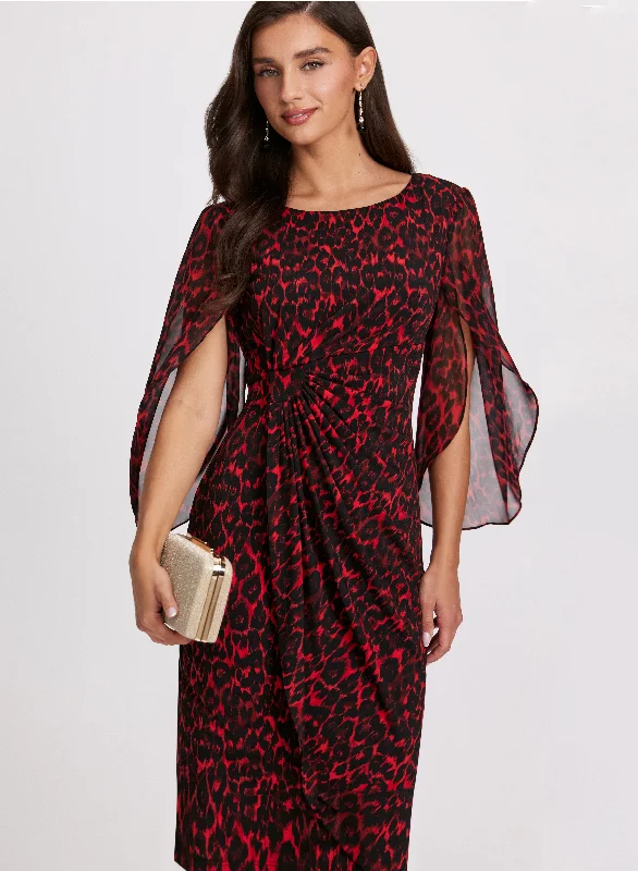 Limited Stock, Big Sale Cheetah Print Chiffon Dress