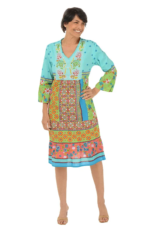 Women's Stylish Outdoor Outfit Quintana Embroidered Tiered Dress