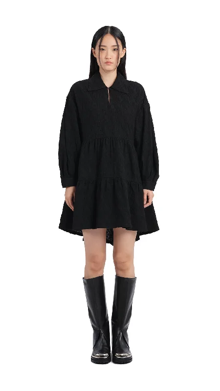 Elegant Fashion Pleated Sleeves Dress