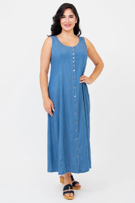 Women Fashion Madison Dress, Tencel Denim