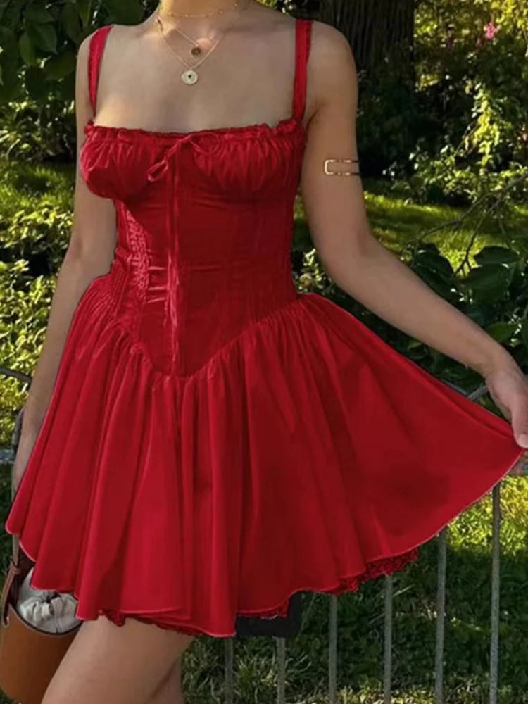 Easy Elegance Sales Women's Lace Strap Corset Fashion Designer Dresses (Short)