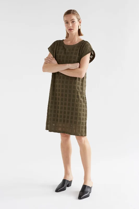 Casual Fashion Grid Burnout Dress